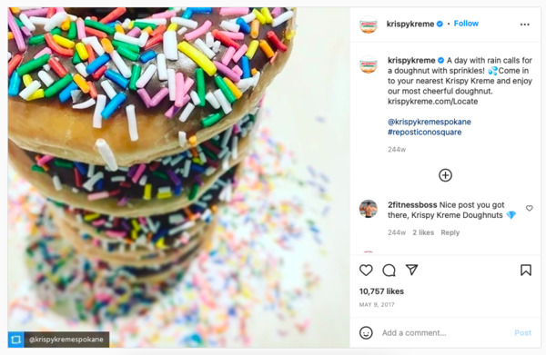 KrispyKreme social post.
